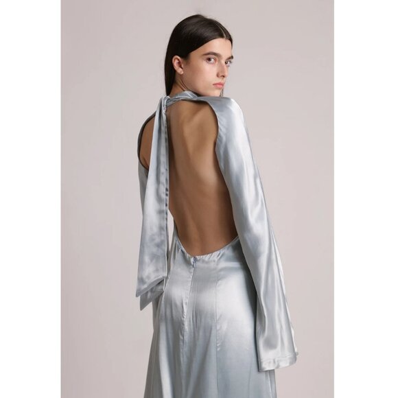 New Sabina Musayev Jenna Maxi Dress Open Back Long Sleeve Backless Formal Fancy - Picture 11 of 13